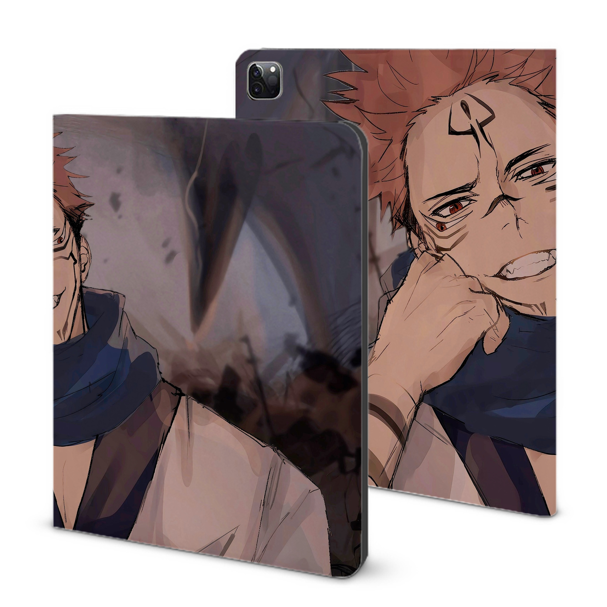 （画像用） 呪術廻戦 Jujutsu Kaisen IPad ケース ブック型 PUレザー TPU 耐衝撃 軽量 薄型 ペン収納なし 全面保護 IPad 各モデル対応